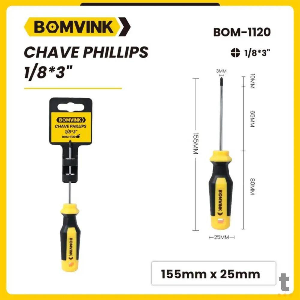 Chave de Fenda Phillips 1/8.3 155x25mm Bomvink - BOM-1120 Truedata